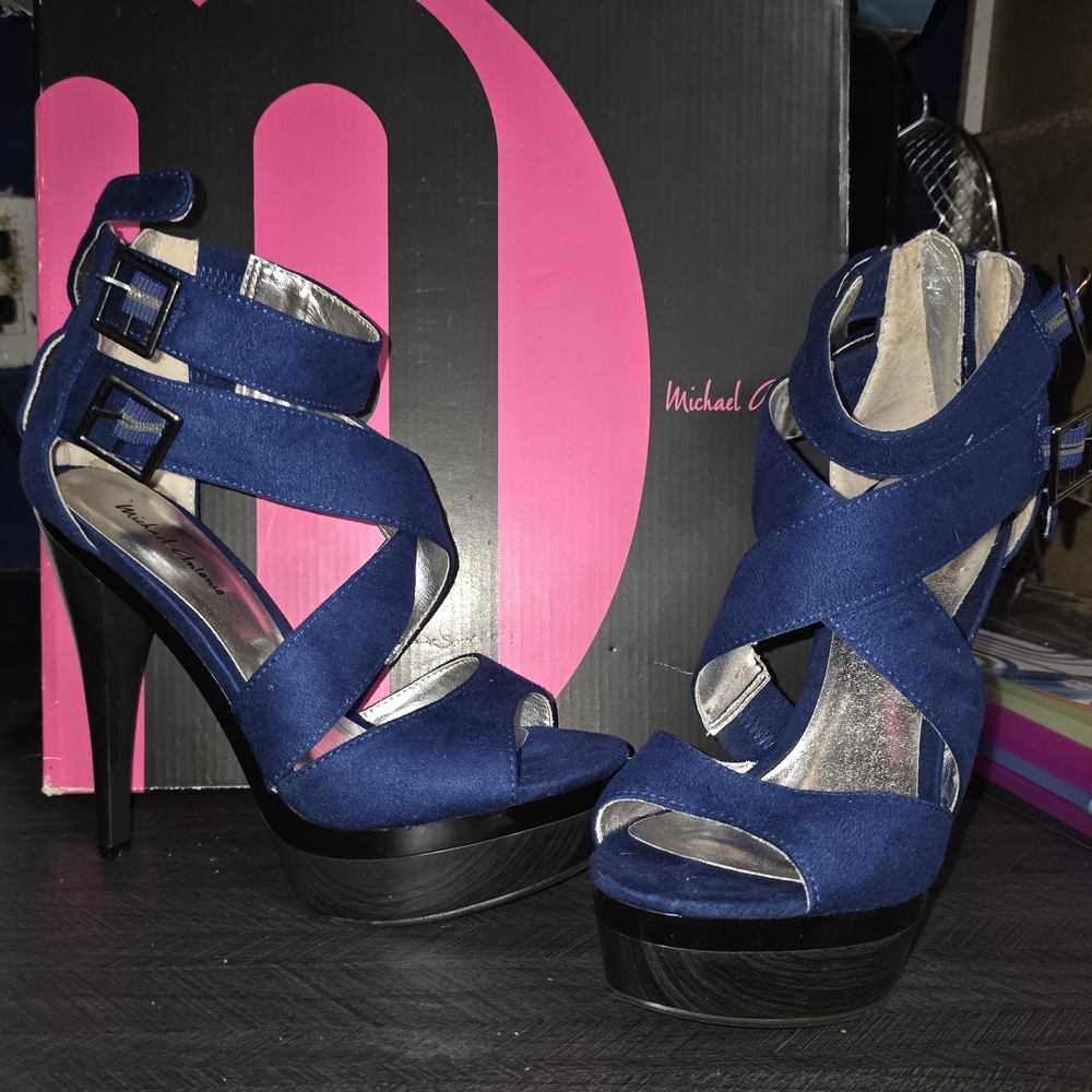 Michael Antonio Women's Blue Strappy Heels